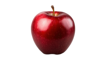 A glossy red apple showcases its rich color and smooth surface, inviting a crisp bite. png