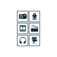 set of entertainment icon type vector