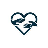 sign with hand and love logo vector