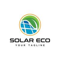 solar panel and leaf vector