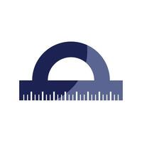 Ruler icon. Protractor. illustration. Flat design. School tool. Geometry tool vector