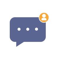 Messenger message icon. Message notification. Receiving online comment. Speech bubble. Flat design. Messaging, Internet communication, Social media concept. illustration isolated on white. vector