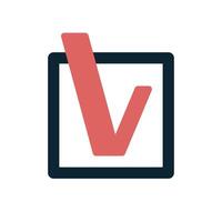 Check mark icon in square. Tick icon in square. illustration isolated on white. Choice mark. Voting, questionnaire concept vector