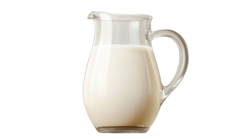 The pitcher brims with rich milk, reflecting light in a captivating display of simplicity. png