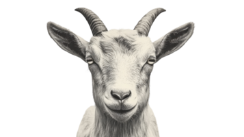 This delightful goat gazes calmly with a playful expression while surrounded by soft light. png