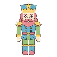 Nutcracker soldier illustration in pastel colors with whimsical design vector