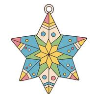 Geometric star illustration with colorful abstract pattern design vector