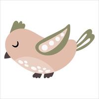 Cute hand drawn fairy bird. White background, isolate. vector