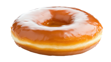 This delicious donut features a sweet, glossy glaze and a fluffy texture, inviting indulgence. png