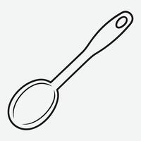 A spoon is shown in a line drawing vector