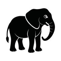 An elephant is shown in black and white on a white background vector