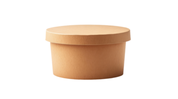 A minimalist round brown container stands out against a clear background, showcasing its design. png