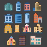 illustration design of building icon. building icon flat design vector