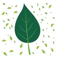 green leaf icon, green leaf icon design with small leaves, green leaf design pattern vector