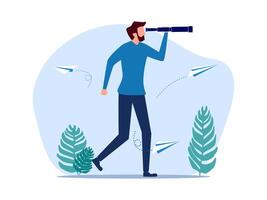 man with binoculars looking vector