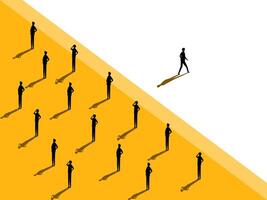 Different or unique ideas. Entrepreneurs must decide to choose other paths for success vector