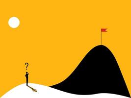 Businessman thinks of a solution to achieve the goal vector