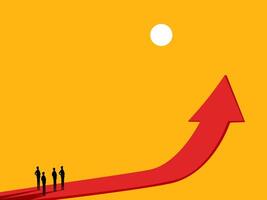 Business team is determined to achieve success and progress in business vector