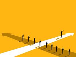 Difference, see new opportunities. businessman must decide their own path to success vector