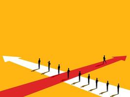 Different thinking. businessman Entrepreneurs must decide their own path to success vector