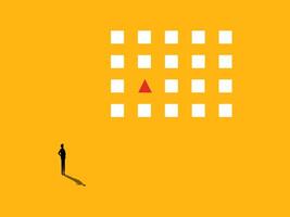 Businessman thinks differently, planning. Businessman thinks differently about shapes vector