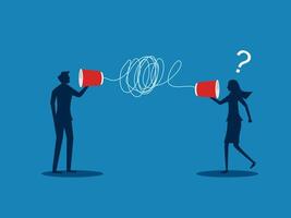 Unclear communication of messages and information. Business people talk in confusion vector