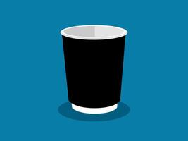 Single empty paper coffee cup isolated on background vector