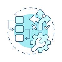 Flow chart sop soft blue concept icon. Hierarchy structure, task list. Process flow. Round shape line illustration. Abstract idea. Graphic design. Easy to use in infographic, presentation vector
