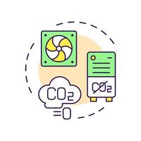 Direct air capture multi color concept icon. Carbon management, ventilation. Filtration system. Round shape line illustration. Abstract idea. Graphic design. Easy to use infographic, presentation vector