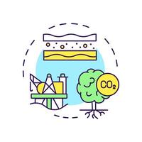 Carbon storage multi color concept icon. Greenhouse gas capture, management. Ecology preservation. Round shape line illustration. Abstract idea. Graphic design. Easy to use infographic, presentation vector