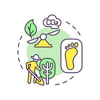 Carbon neutral multi color concept icon. Forestation, agronomy. Ecology preservation, ecofriendly. Round shape line illustration. Abstract idea. Graphic design. Easy to use infographic, presentation vector