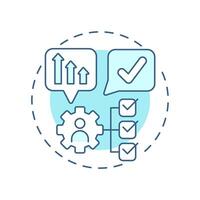 Responsibilities soft blue concept icon. Operational efficiency, task management. Round shape line illustration. Abstract idea. Graphic design. Easy to use in infographic, presentation vector