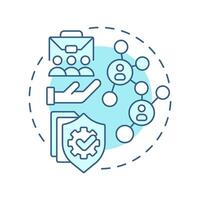 HR sops soft blue concept icon. Human resources, compliance. Hiring, recruitment. Round shape line illustration. Abstract idea. Graphic design. Easy to use in infographic, presentation vector