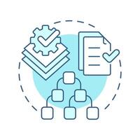 Hierarchical sop soft blue concept icon. Hierarchy structure, compliance guidelines. Round shape line illustration. Abstract idea. Graphic design. Easy to use in infographic, presentation vector