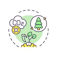 Carbon negative multi color concept icon. Nature preservation, ecofriendly. Forestation, agriculture. Round shape line illustration. Abstract idea. Graphic design. Easy to use infographic vector