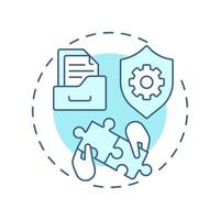 References soft blue concept icon. Documentation organization, paperwork. Regulatory compliance, guidelines. Round shape line illustration. Abstract idea. Graphic design. Easy to use in infographic vector