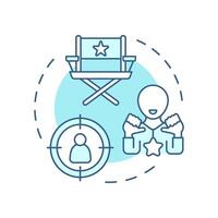 Auteur theory multi color concept icon. Talent management, cinematography. Movie narrative. Round shape line illustration. Abstract idea. Graphic design. Easy to use in infographic, presentation vector