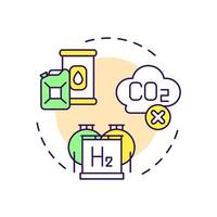 Pre-combustion capture multi color concept icon. Carbon storage, reservoirs. Co2 emission. Round shape line illustration. Abstract idea. Graphic design. Easy to use infographic, presentation vector
