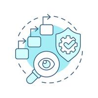 Order progress soft blue concept icon. Task processing, monitoring. Regulatory compliance, control. Round shape line illustration. Abstract idea. Graphic design. Easy to use in infographic vector