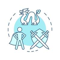 Journey story initiation multi color concept icon. Hero adventure, setting. Screenplay, filmmaking. Round shape line illustration. Abstract idea. Graphic design. Easy to use in infographic vector