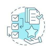 Order release soft blue concept icon. Document processing, tasks. Compliance, paperwork. Round shape line illustration. Abstract idea. Graphic design. Easy to use in infographic, presentation vector