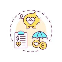 Medical expenses multi color concept icon. Illness treatment. Healthcare costs. Treatment fee. Round shape line illustration. Abstract idea. Graphic design. Easy to use in infographic, presentation vector