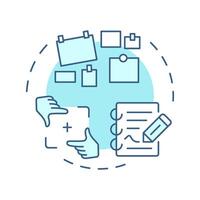 Plot multi color concept icon. Story board, storytelling. Cinematography, film plot. Round shape line illustration. Abstract idea. Graphic design. Easy to use in infographic, presentation vector