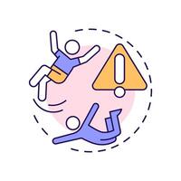 Work environment safety multi color concept icon. Workplace accident, employee injury. Round shape line illustration. Abstract idea. Graphic design. Easy to use in infographic, presentation vector