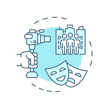 Realism film theory multi color concept icon. Movie narrative, storytelling theory. Round shape line illustration. Abstract idea. Graphic design. Easy to use in infographic, presentation vector