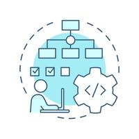 IT sops soft blue concept icon. Regulatory compliance, information management. Round shape line illustration. Abstract idea. Graphic design. Easy to use in infographic, presentation vector
