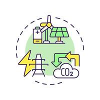 Scope 2 emissions multi color concept icon. Electrification, manufacturing. Co2 pollution. Round shape line illustration. Abstract idea. Graphic design. Easy to use infographic, presentation vector