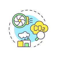 Carbon capture multi color concept icon. Co2 emission, greenhouse gas. Filtration system. Round shape line illustration. Abstract idea. Graphic design. Easy to use infographic, presentation vector