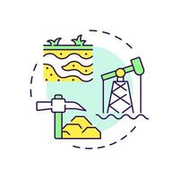 Geological sequestration multi color concept icon. Oil mining, carbon capture. Agriculture, environment. Round shape line illustration. Abstract idea. Graphic design. Easy to use infographic vector