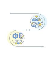 Standard operating procedure types infographic vertical sequence. Organization, performance. Visualization infochart with 4 steps. Circles workflow vector